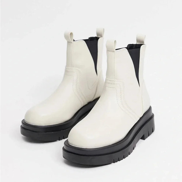 RAID | Brazen Chunky Sole Faux Leather Chelsea Biker Boots / Booties Siz… - Picture 5 of 7